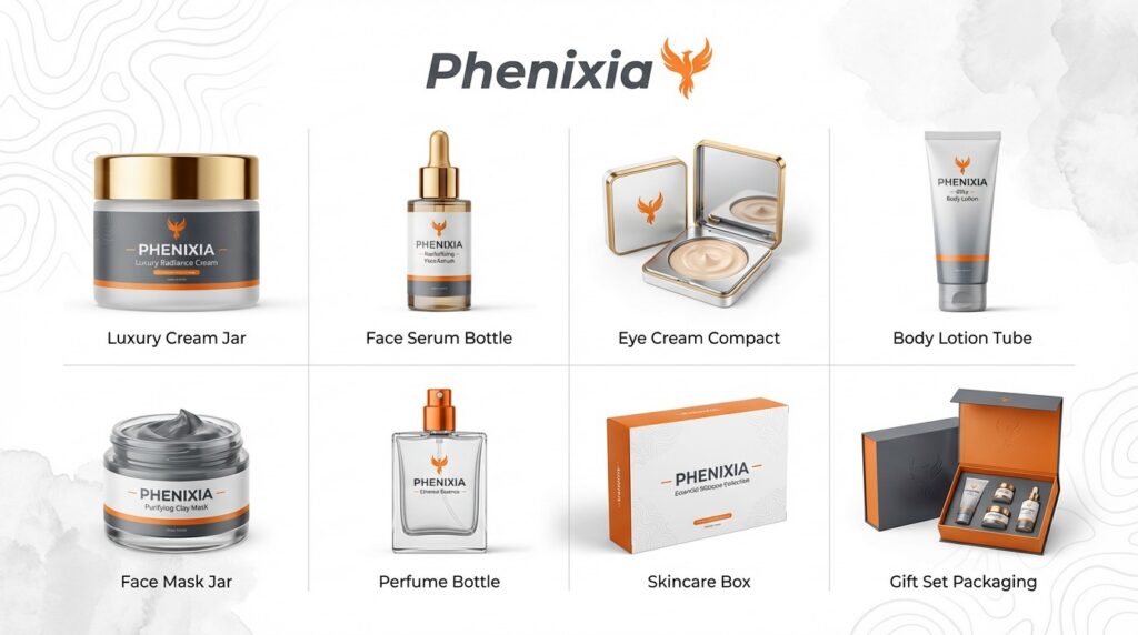 Planche Packaging-conception étiquette-e & emballages Cosmétique